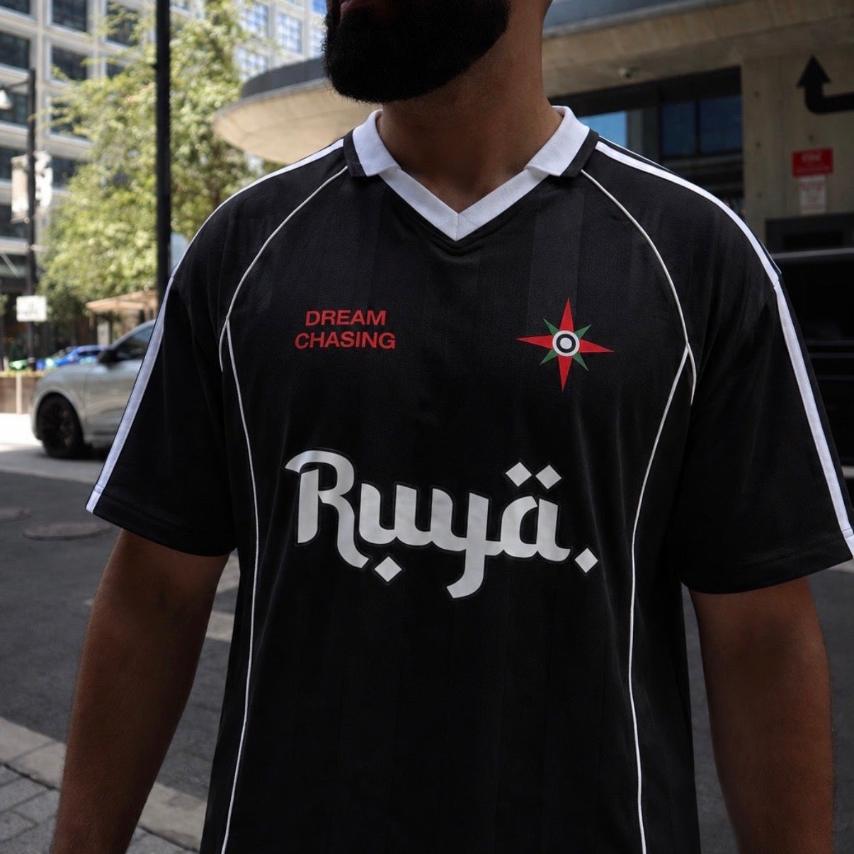 Dream Chaser Jersey | Shadow Stripe Collared Soccer Jersey | Pre-Order