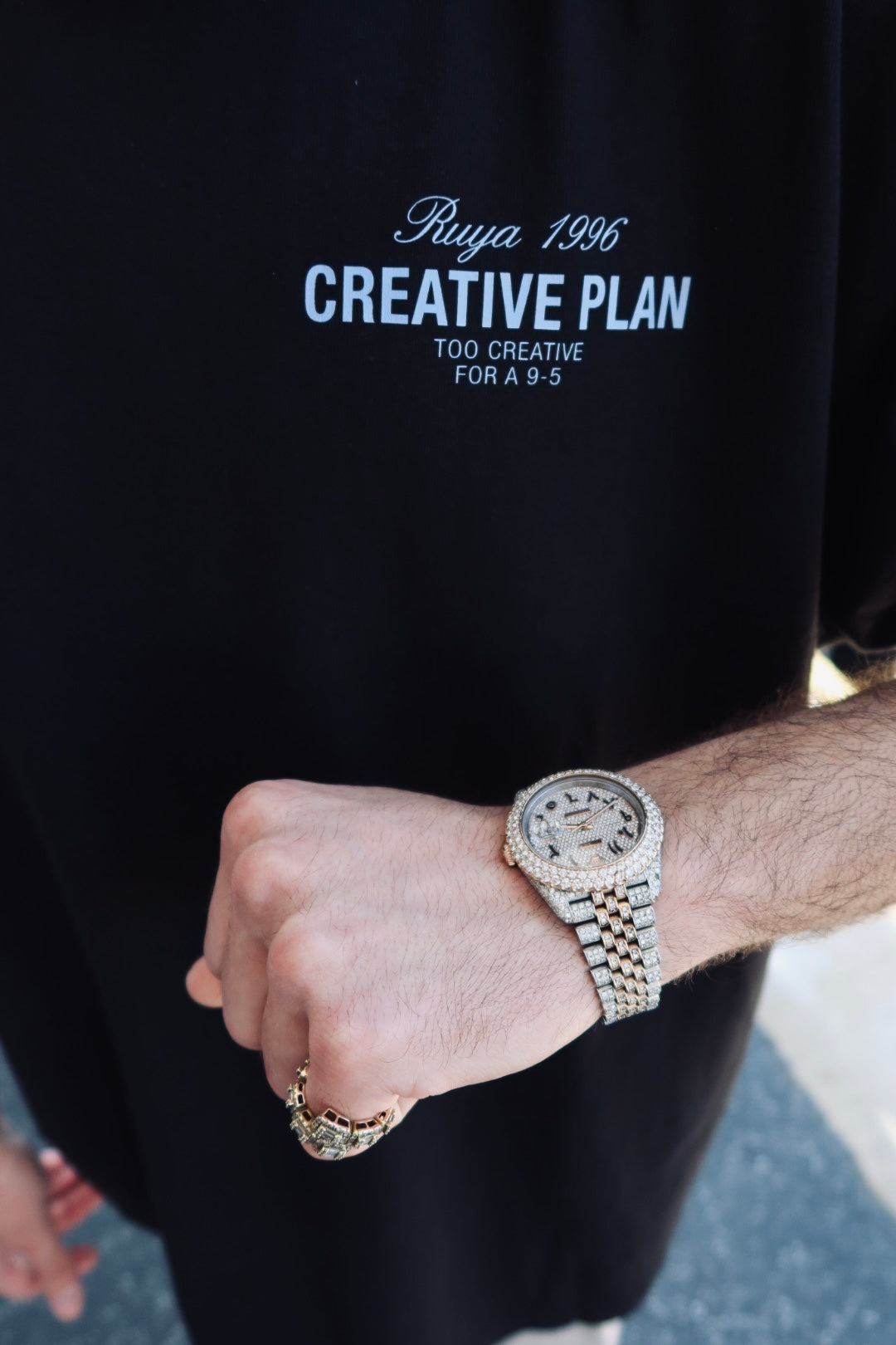 Creative Plan Tee - Black & Powder Blue⭐️
